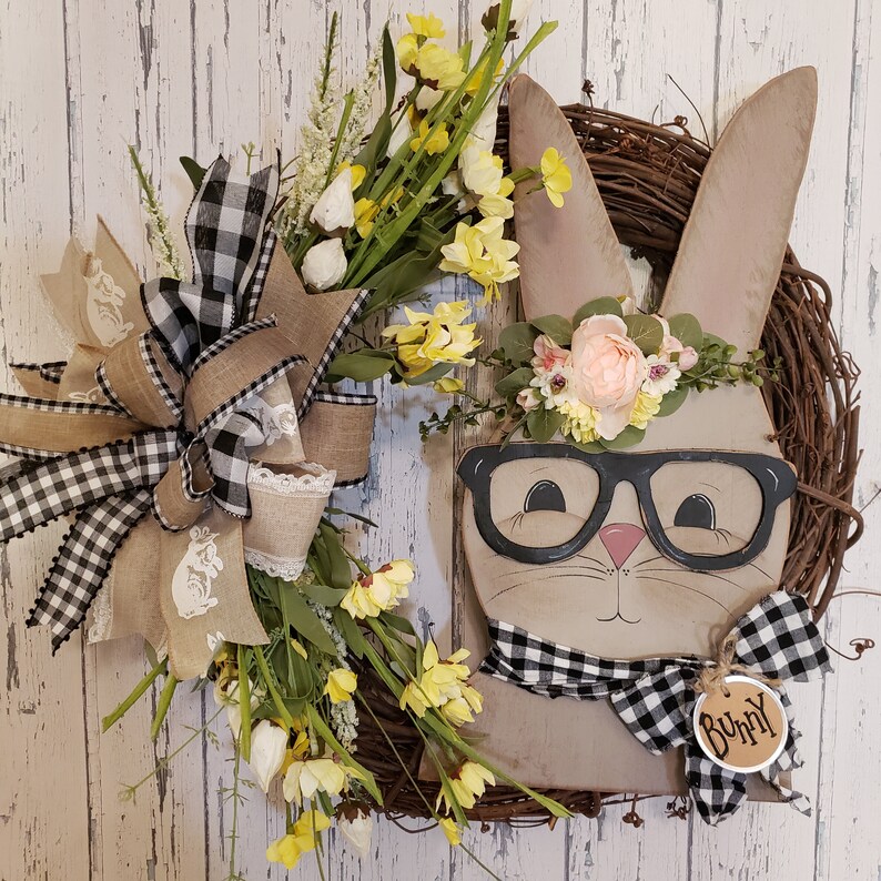 Download Chunky Bunny with Glasses SVG Craft Pattern Door hanger ...