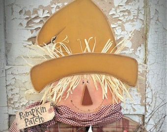 Herbst Vogelscheuche Holz Box Handwerk MUSTER Blumengesteck mit Kerze