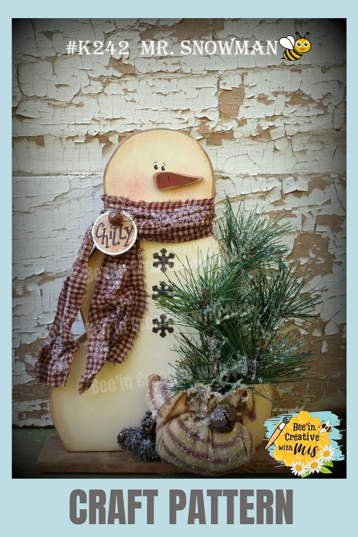 Mr. Snowman Wood Winter Craft Pattern Scroll Saw K242