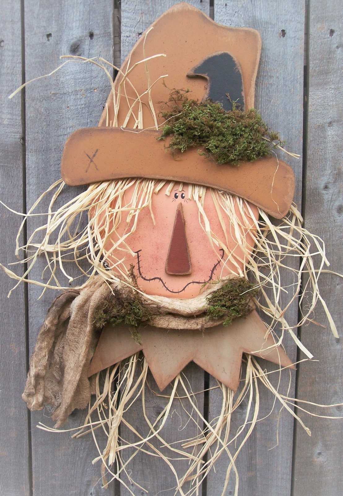 Scarecrow Head Fall Decor Door Hanger DIY Wood CRAFT PATTERN Etsy