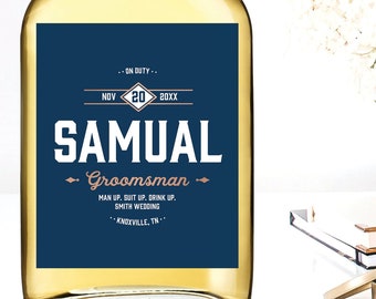 Groomsman Whiskey Label, Will you be my Groomsman Label, Best Man Beer Label, Personalized Groomsman Gift, Thank You for being my Best Man