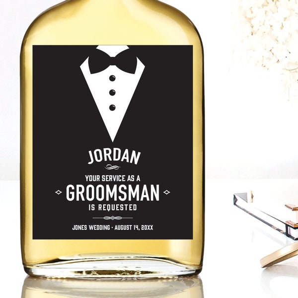 Will you be my Groomsman Whiskey Label, Best Man Beer Label, Ask Usher, Groomsman Gift, Ask Best Man Whiskey Labels, Groomsman Proposal Gift