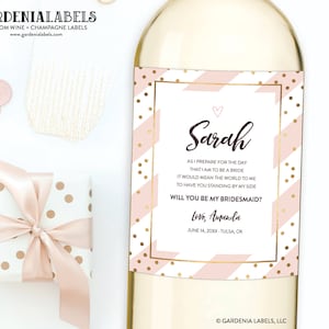 Will you be my Bridesmaid Wine Label, Bridesmaid Card, Bridesmaid Proposal Champagne, Bridesmaid Box Item, Maid of Honor Proposal Wine Label