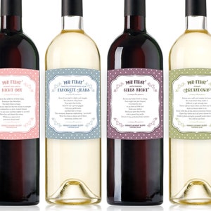 New Mom Gift Wine Labels (Set of 4), Mommy&#39;s First Milestone Labels, New Mommy Gift, Mommy Wine Basket Baby Shower Gift, New Baby Milestones