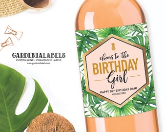 Birthday Girl Wine Label, Personalized Birthday Wine Label, 21st 30th 40th 50th Champagne, Happy Birthday Wine, Birthday Champagne Label