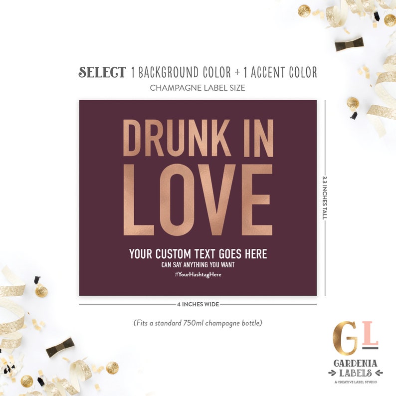 Drunk in Love Bachelorette Party Wine Label Drunk in Love Etsy