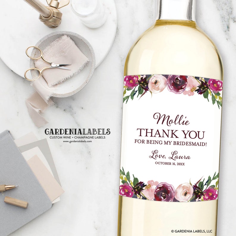 Thank You for Being My Bridesmaid Wine Labels Be My Maid of Etsy