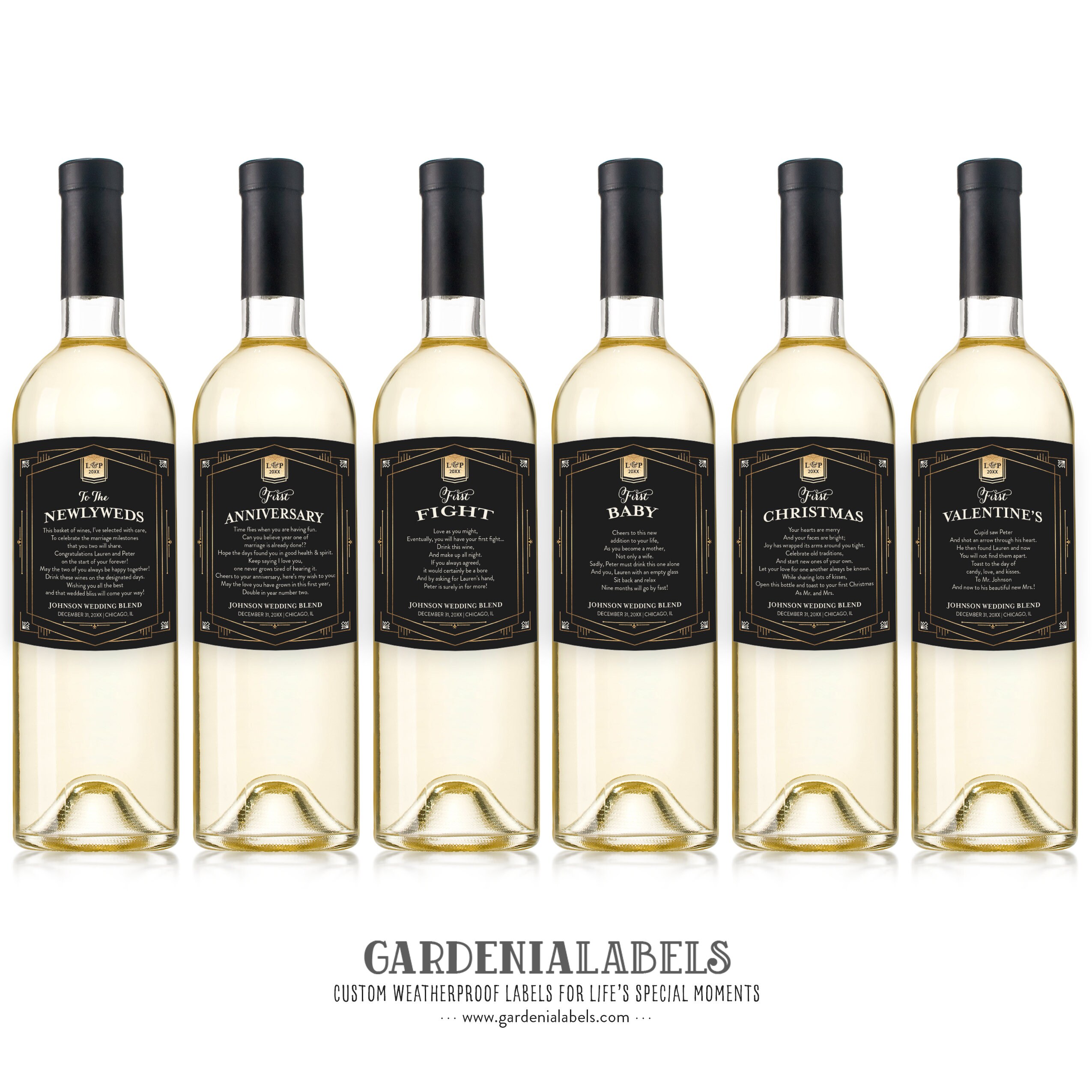 Marriage Milestone Wine Labels Wedding Wine Poems ...