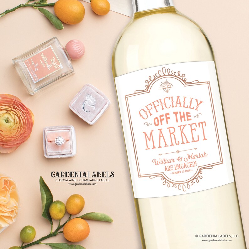 Engagement Wine Label Engagement Party Gift OFFICIALLY OFF Etsy Canada