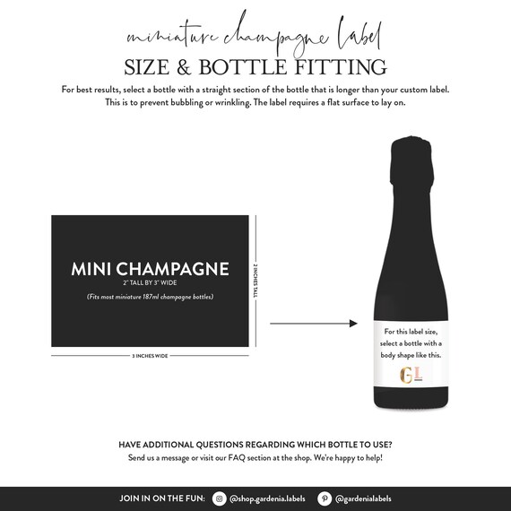 Mini Champagne Bottle Labels for Matron of Honor and Bridesmaids - Will You Be My Maid of Honor & Will You Be My Bridesmaid Mini Wine Labels