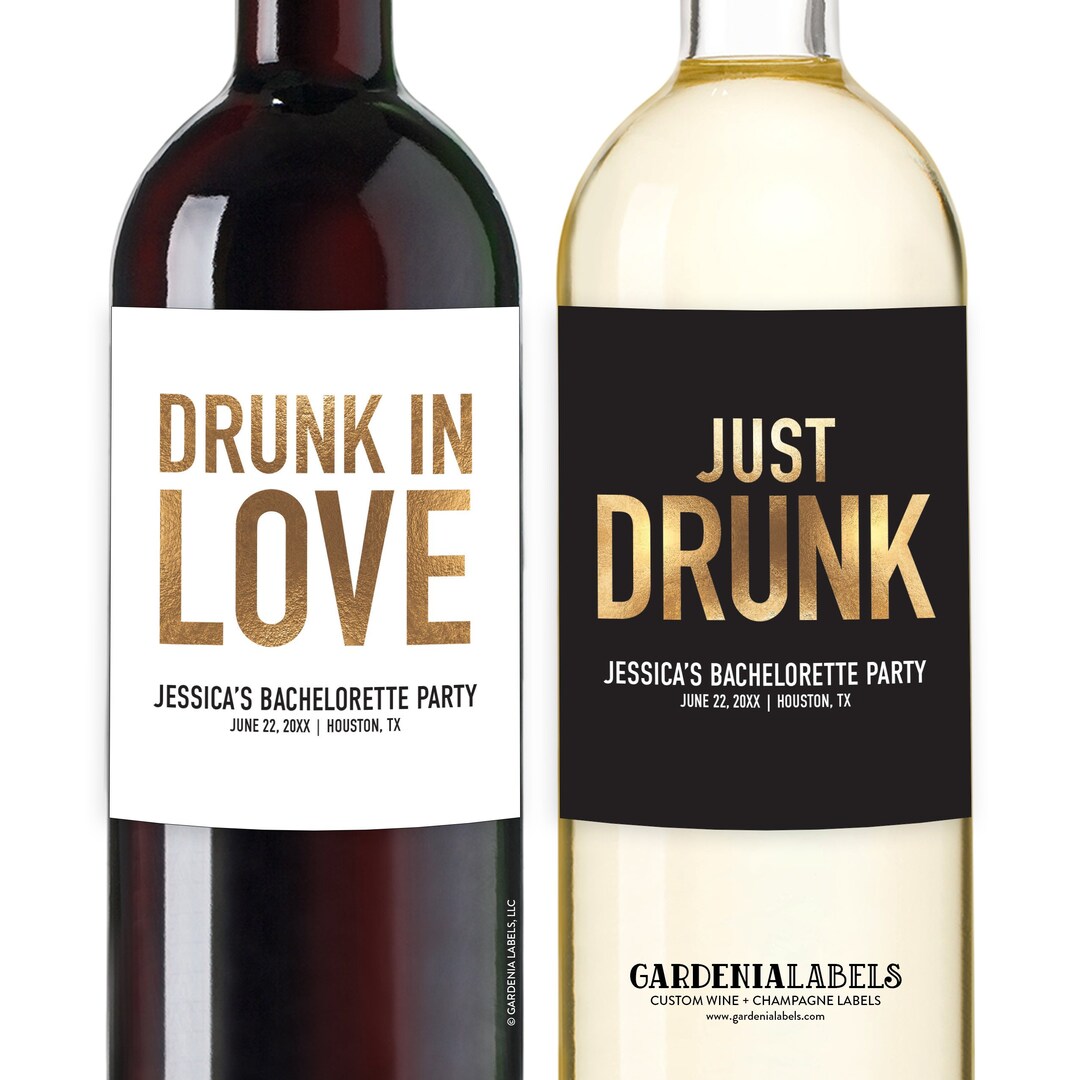 Drunk in Love Bachelorette Party Wine Label, Drunk in Love Bachelorette