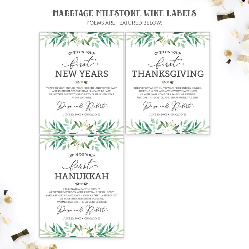 Milestone Wine Labels Wedding Milestone Wine Labels Bridal | Etsy