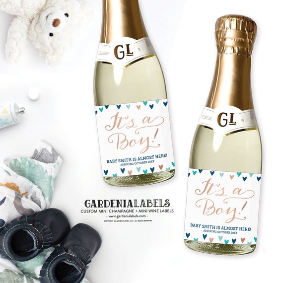 mini bottles of champagne baby shower