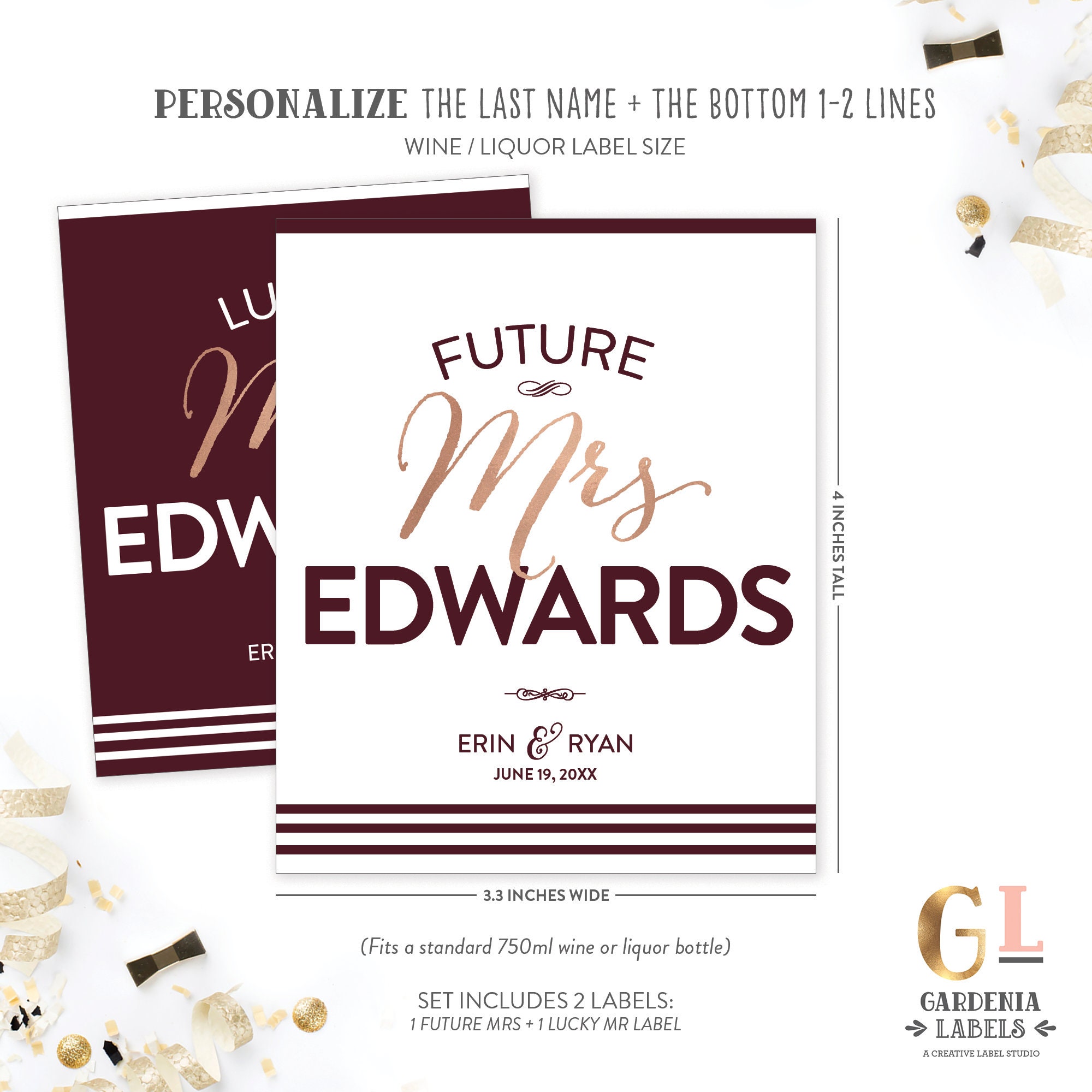 Engagement Wine Label Bridal Shower Wine Label Wedding Wine - Etsy