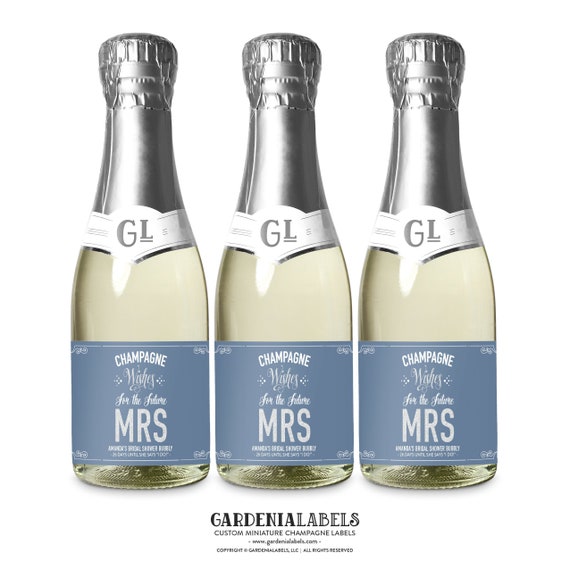 Mini Champagne Labels, Bridal Shower Favors, Miss to Mrs Bachelorette Party  Favors, Cheers to the Future Mrs Bridal Shower Mini Wine Labels 