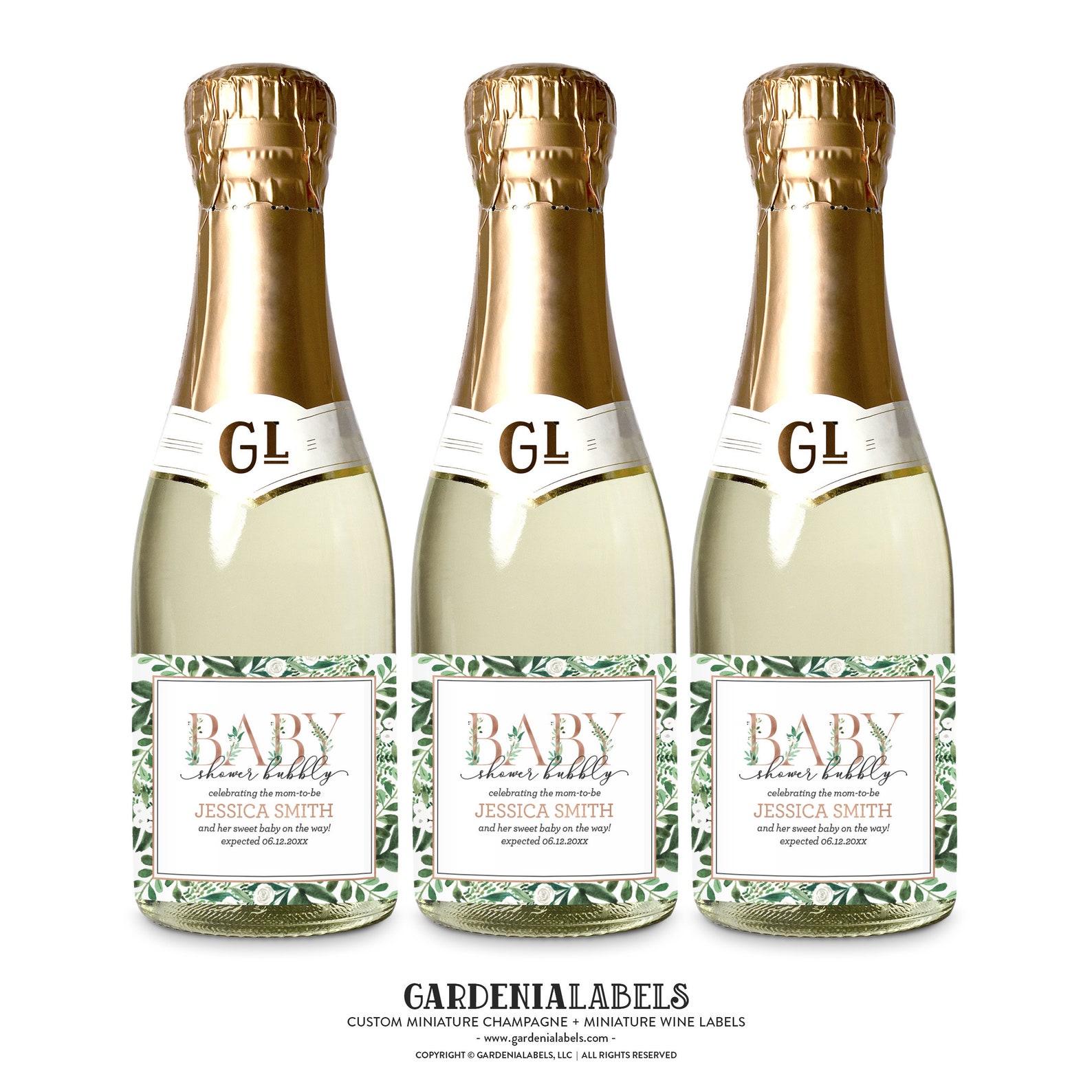 Baby Shower Mini Champagne Bottle Labels Baby Shower Favor Etsy