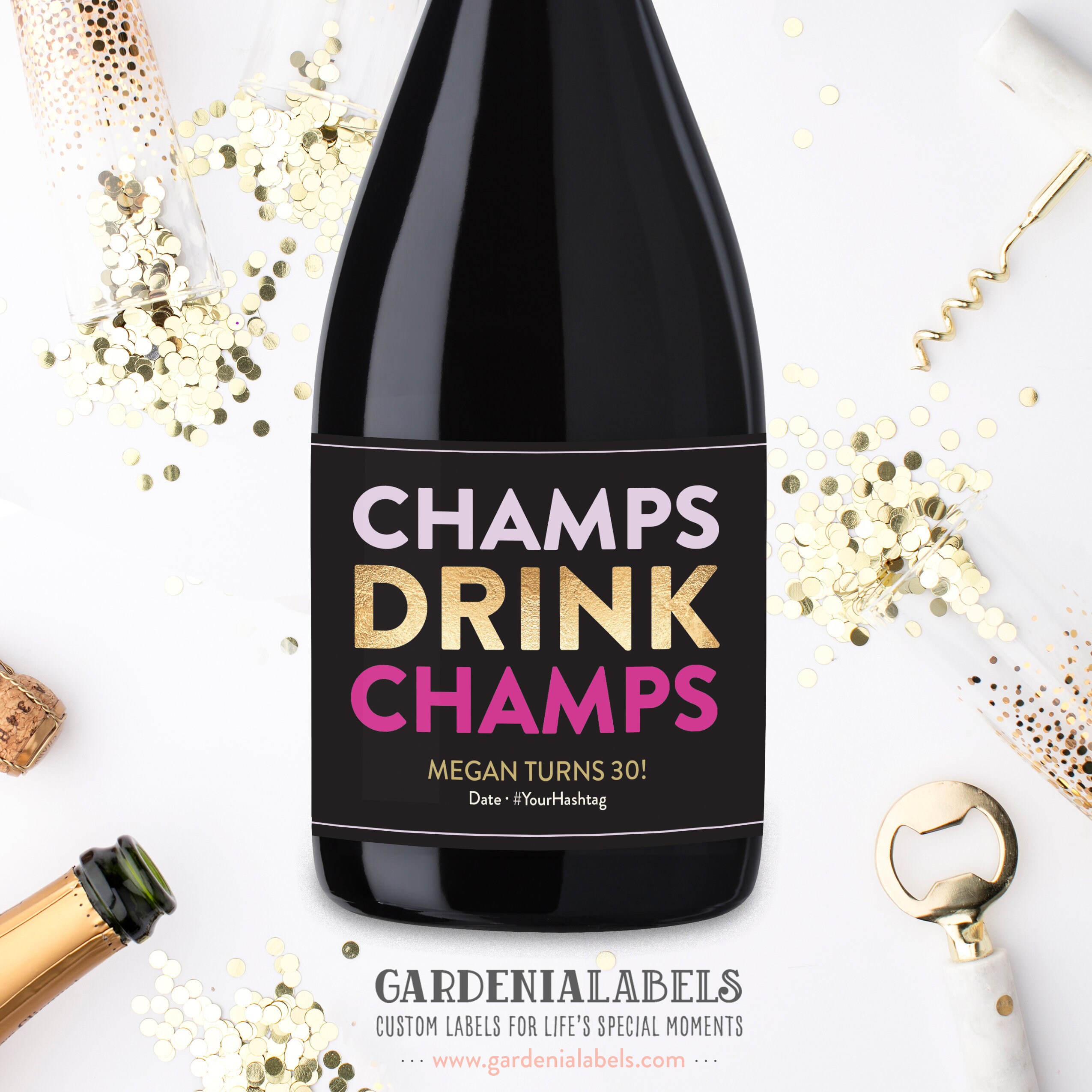 Champs Drink Champs Birthday Champagne Label 21st Birthday Etsy