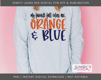 Orange and Blue Team Sublimation Design | PNG (Digital Download)