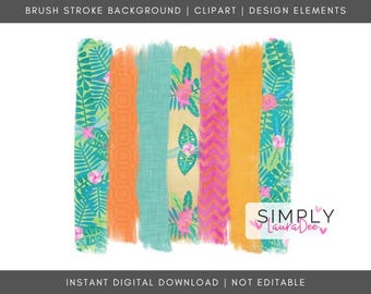 Tropical Summer Brush Stroke Frame | Design Element | SUBLIMATION PNG | Transfer | DIGITAL | Printable | Clip Art
