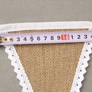 8 Flags Vintage Jute Burlap Lace Bunting Banners With Lace Trim for DIY ...
