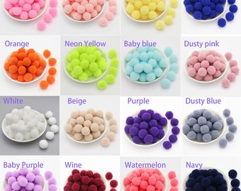 Mini Pom Poms for kids craft flowers hair band DIY yarn pom pom garland Size 0.8cm 1cm 1.5cm 2cm 2.5cm 3cm,white,pink,etc