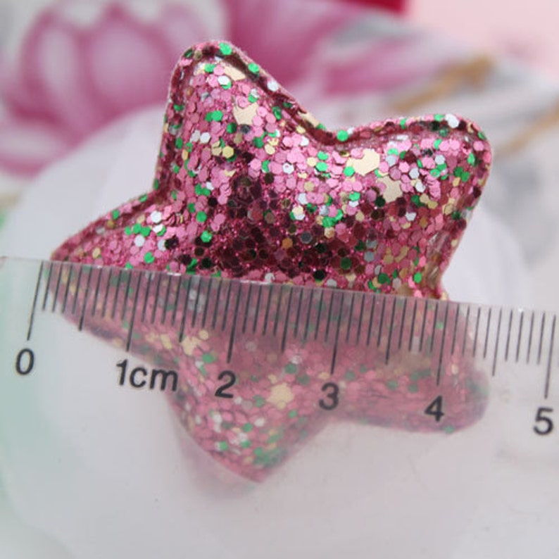 Glitter star applique Paded applique kawaii decoden fabric Etsy