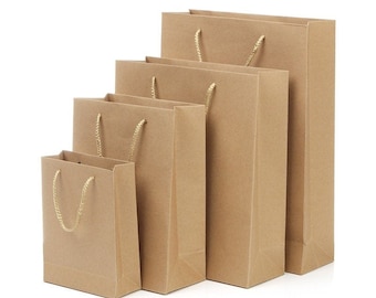 Sacs cadeaux de mariage Kraft - Paquet de 24 sacs en papier de plusieurs tailles pour biscuits, pain et plus - Vente en gros pour organiser une fête