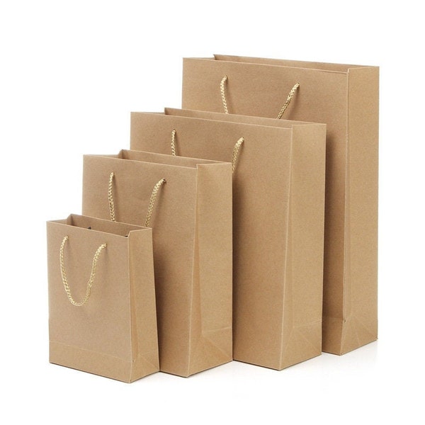 Sacs cadeaux de mariage Kraft - Paquet de 24 sacs en papier de plusieurs tailles pour biscuits, pain et plus - Vente en gros pour organiser une fête