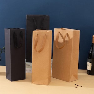 Kraft Wine Gift Bags - 24 Pack Paper bag for Cookies Bread and More - Wholesale for  Wedding birthday party plan,2 sizes