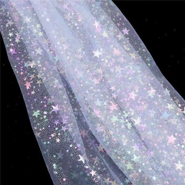 Shiny mesh fabric with glitter Organza Sheer Gauze DIY Baby Shower Girls Tutu Skirt Gift Wedding Party Decor,width 61 inch