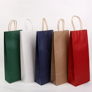 Kraft Wine Gift Bags - Paper bag for Cookies Bread and More - Wholesale for  Wedding birthday party plan,38x15x8cm,6 colors,24 Pack