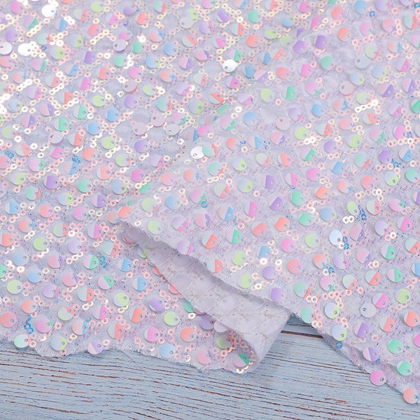 3D Sequin Mesh Lace for Girls Dance Dress and Doll Crafts 49" - Veil Tutu Skirt Fabric