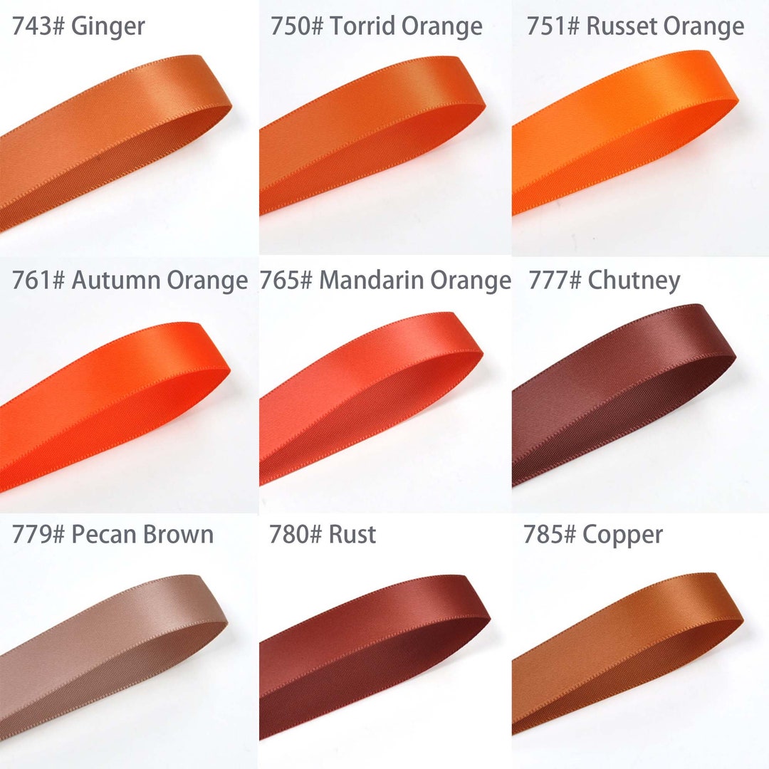 Fall Tones Ribbon Personalized Gift Wrapping Ribbon Fall Ribbon Orange Satin Ribbon for ...