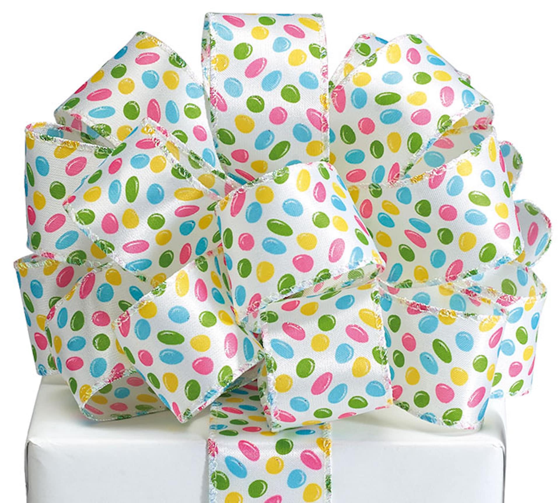 New Easter Ribbon 11/2 Wire Edge White Ribbon with Etsy