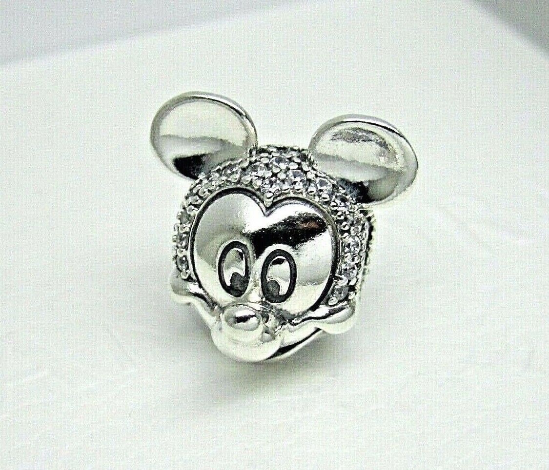 New Authentic Pandora Shimmering Mickey Portrait Clip
