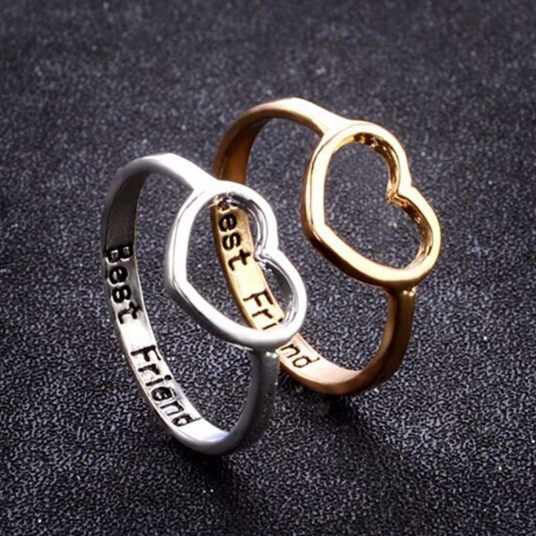 Heart Best Friends Ring Etsy