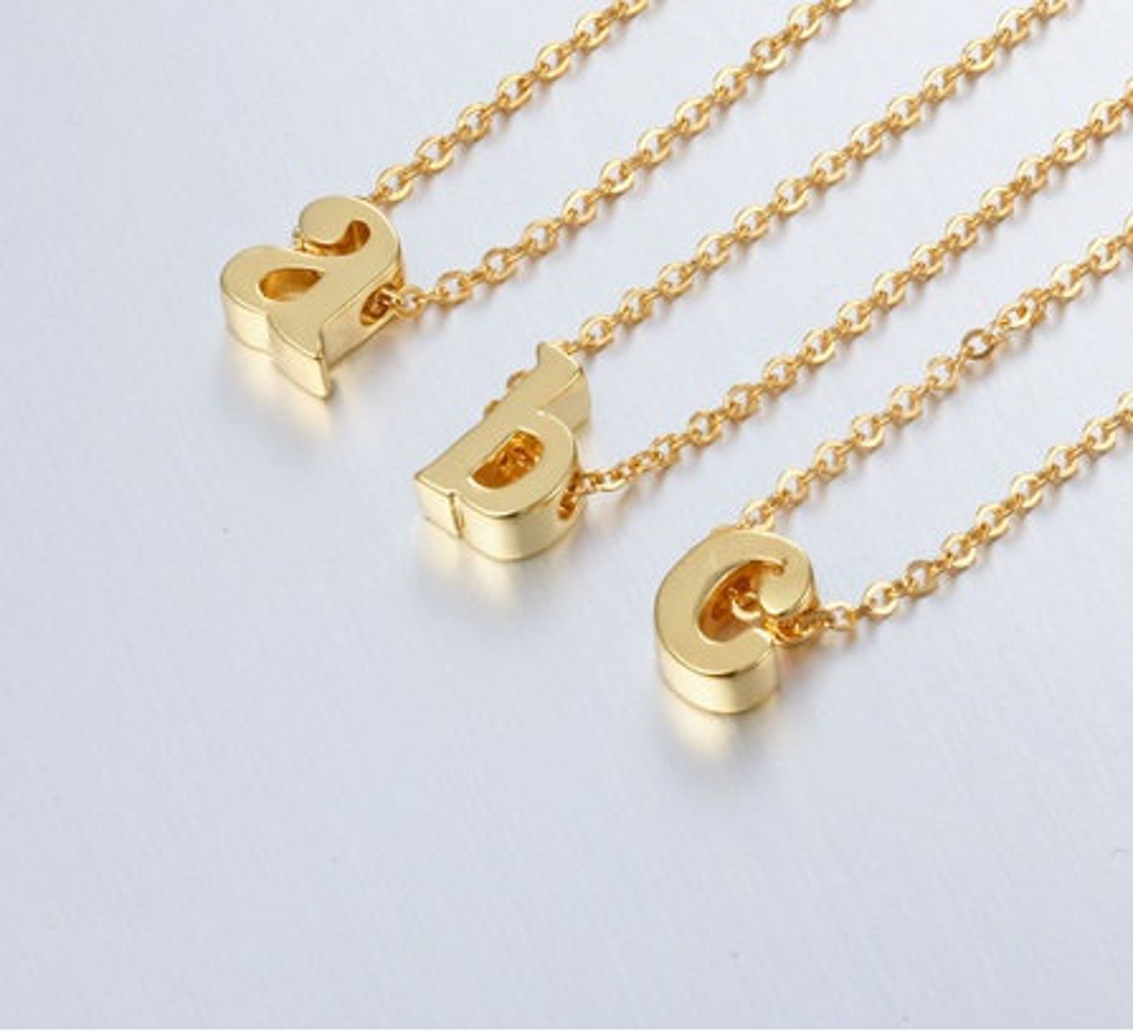 Tiny 9ct Gold Alphabet Letter N Necklace 16 - 20 Inches Name Initial | UK