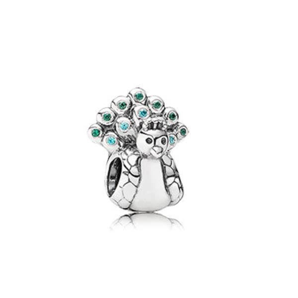 NEW Authentic Pandora Sterling Silver Peacock Charm 791227MCZ