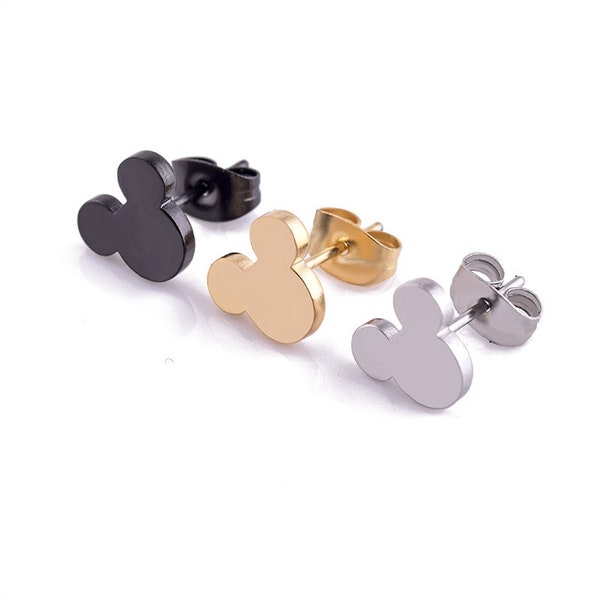 Stainless Steel Mickey Mouse stud earings