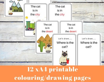 Printable coloring pages, Stay at home activities, Kids drawing activities, Cat activity book