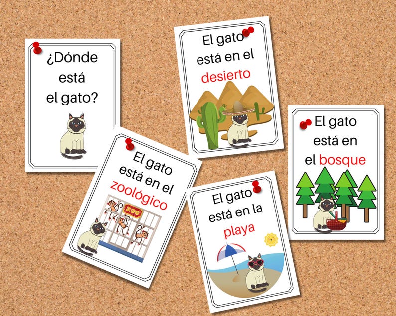 Spanish Printable Flashcards for Kids, Work From Home, Spanish Teacher ...