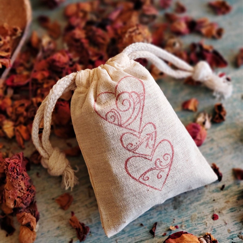 Rose Sachet Bag Drawer Sachet Rose Petals Sachet Rose Etsy