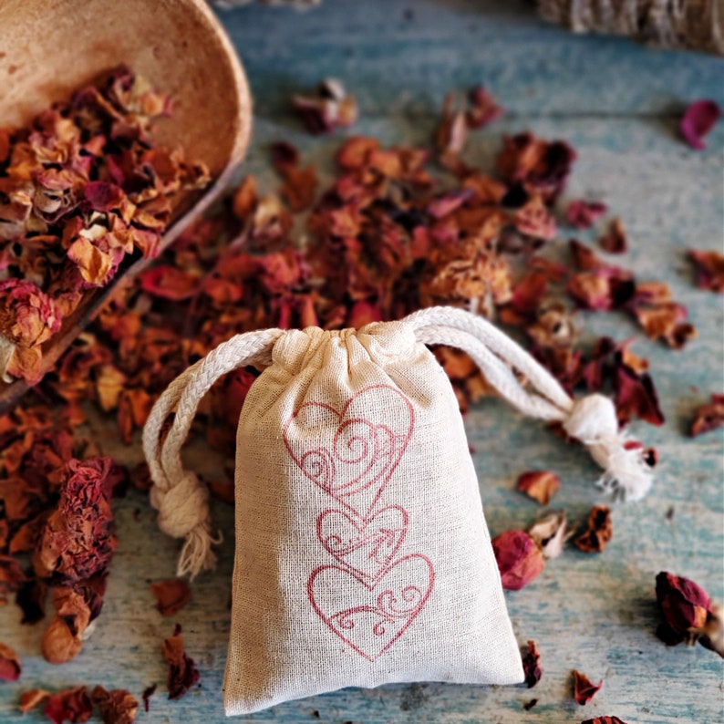 Rose Sachet Bag Drawer Sachet Rose Petals Sachet Rose Etsy