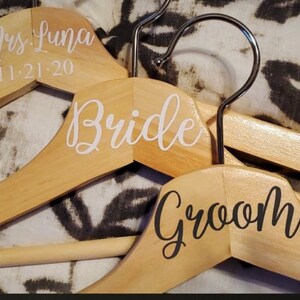 Bride, Groom and Mrs Hangers