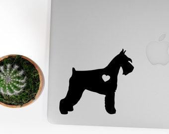 Standard Schnauzer w/ Heart Car Laptop Vinyl Decal Sticker