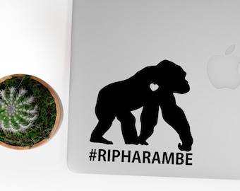 RIP Harambe Gorilla sticker gorilla decal chimp monkey decal Car Laptop Vinyl Decal Sticker