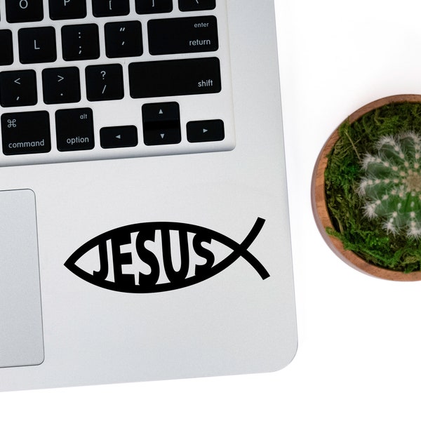 Jesus Fish Sticker Jesus Fish Decal Car Sticker Ichthys Sticker Laptop Vinyl Decal Sticker