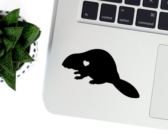 Beaver w/ Heart Car Laptop Vinyl Decal Sticker