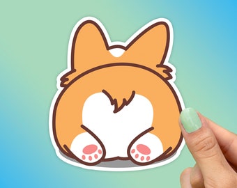 Cute Corgi Butt Sticker, Best Friend Gift, Dog Stickers, Cute Stickers, Animal Decals, Macbook Decal, Laptop Stickers, Water Bottle Sticker