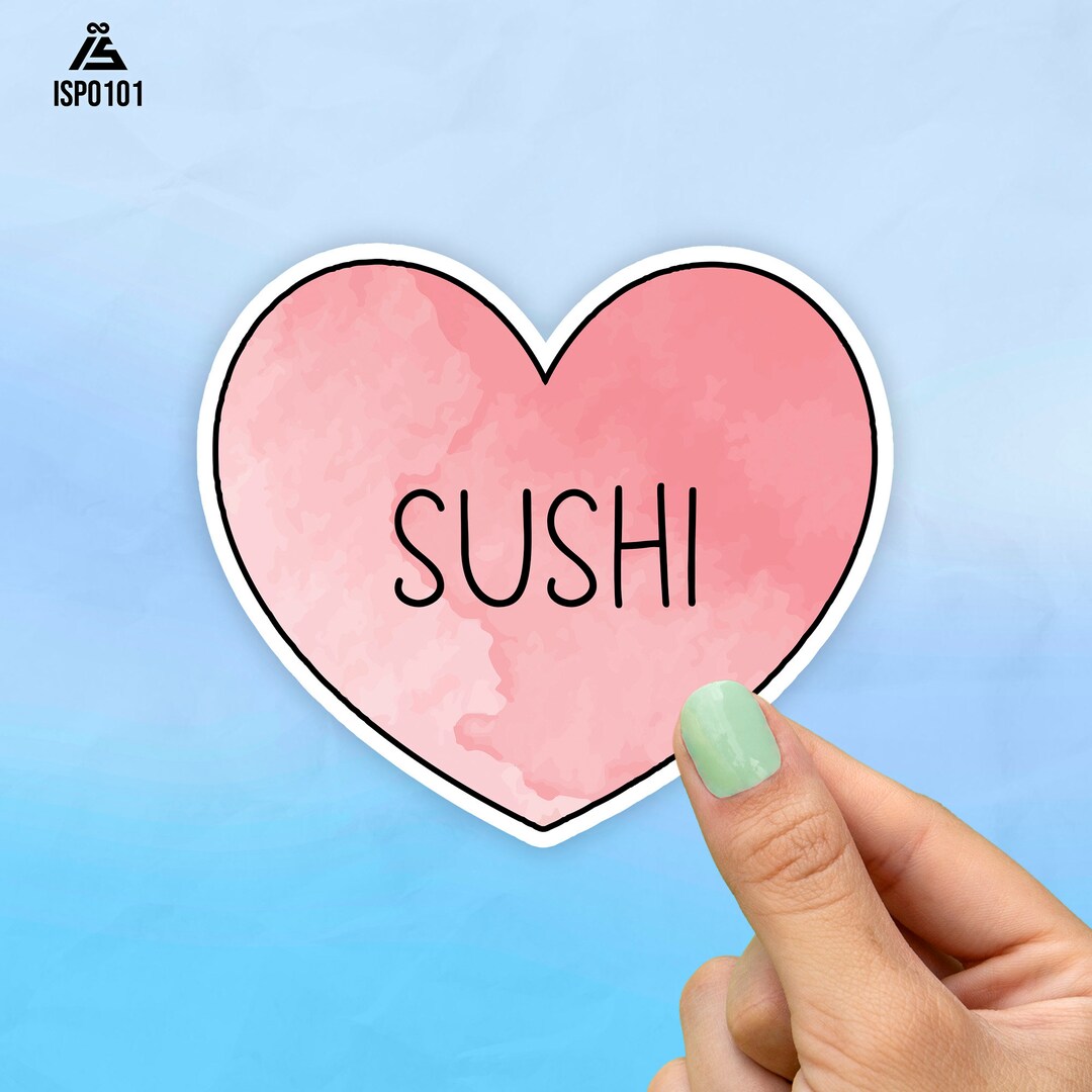 I Love Sushi Sticker, Best Friend Gift, Trendy Stickers, Cute Stickers, Sushi Stickers, MacBook